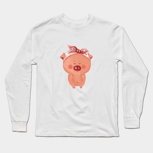 A Beauty Piggy Long Sleeve T-Shirt by wingzha